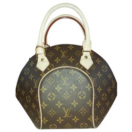 Borsa a mano Louis Vuitton Ellipse in pelle marrone