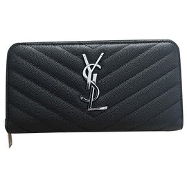 Saint Laurent Geldbörse aus schwarzem Leder