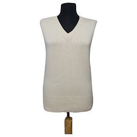 Lawrence Grey Kaschmir Tanktop Pullover Weiß