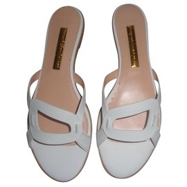 Ballerine Rupert Sanderson Emblem in pelle bianca