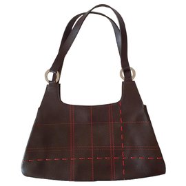 Borsa Pennyblack (MAX MARA) in pelle marrone con cuciture rosse