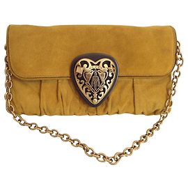 Gucci Clutch Tasche Leder Senfgelb