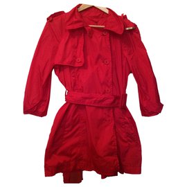 Trench Louis Vuitton Rosso in Tessuto