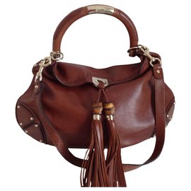 Borsa a mano Gucci Indy in pelle color caramello