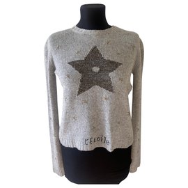 Dior L'etoile Strickpullover aus Kaschmir und Seide Grau