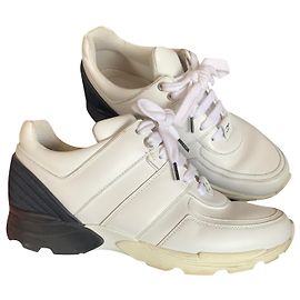 Chanel White Leather Sneakers