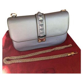 Sac à main Valentino Garavani en cuir bleu clair