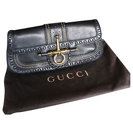 Pochette Gucci Nera in Pelle di Vitello Anilina