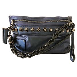 Borsa a tracolla Gucci in pelle blu metallizzato