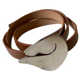 Bracciale Arthus-Bertrand Equus in argento e pelle marrone