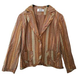 Autre Marque Biba Tailleur Jacke aus Baumwolle Braun Beige Größe 38