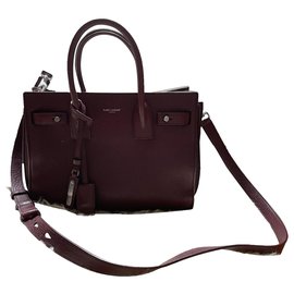 Saint Laurent Sac de Jour Nano Pelle Rosso Scuro