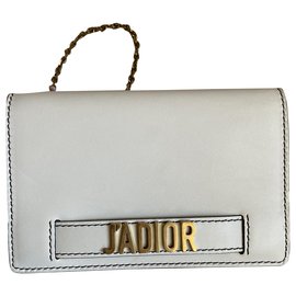 Clutch Christian Dior J'adior in pelle color eggshell