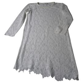 AMERICAN RETRO - VESTIDO DE ENCAJE BLANCO - S.36