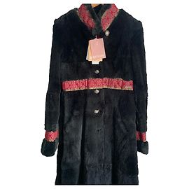 John Galliano cappotto lungo in vera pelliccia di coniglio