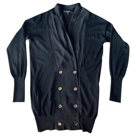 Gucci Lange Strickjacke aus schwarzem Kaschmir