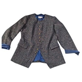 Armand Ventilo Tweed Jacke Schwarz Blau und Gold