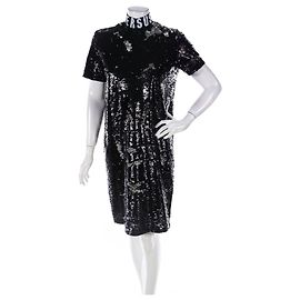 Versus Versace Paillettenkleid Schwarz Silber M