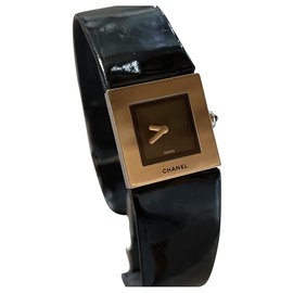 Reloj Chanel Mademoiselle Acero Negro Correa de Cuero