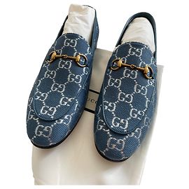 Mocassini Gucci Jordan in denim azzurro