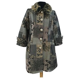 Abrigo de Marc Jacobs de algodón con cuello de pelo extraíble