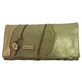 Jimmy Choo Martha Clutch aus Wildleder in schillerndem Beige