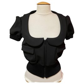 Chaqueta Red Valentino negra con detalles de malla