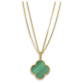 Van Cleef & Arpels Magic Alhambra Malachite Gold Necklace