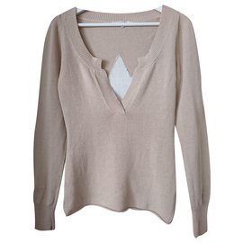 Berenice Leinen Pullover Beige mit weißem Stern