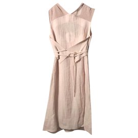 Autre Marque Vestido Créa Concept de lino y viscosa rosa