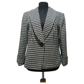 Autre Marque John Meyer of Norwich Houndstooth Blazer Black White