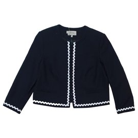 Chaqueta Blazer Hobbs London Melonie Azul Marino Algodón