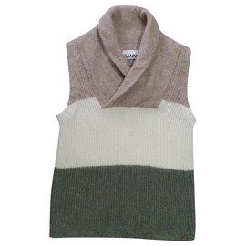 Ganni Gestreifter Tankpullover Wolle