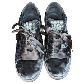 Sneakers Kennel & Schmenger in velluto grigio scuro