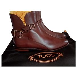 Botines Tod's de cuero marrón oscuro