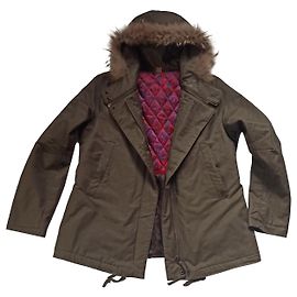 Parka acolchada Ikks Khaki Algodón Talla 40