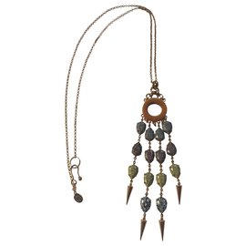 Collana lunga Aris Geldis Verde Grigia Oro - Autre Marque