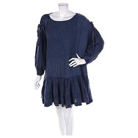 Free People Kleid aus blauer Baumwolle