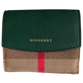 Cartera Burberry Estampado Tradicional y Piel Verde