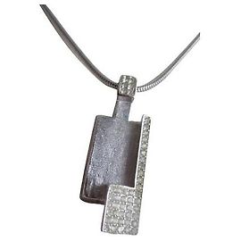 Autre Marque Collana Trifari con pendente in argento e zirconi