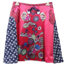 Falda Kenzo de seda y algodón multicolor Talla 42