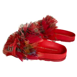 Mules Alexander Mcqueen in pelle rossa