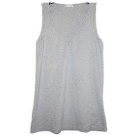 BRUNELLO CUCINELLI CAMISETA DE TIRANTES CON CUELLO REDONDO EN PLATA