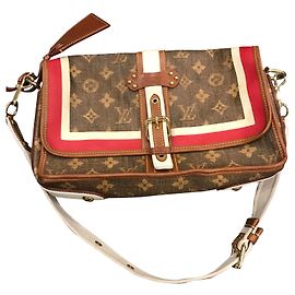 Borsa Louis Vuitton in Pelle Bianca Rossa Marrone Scuro