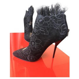 Jimmy Choo Black Lace Ankle Boots