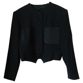 Veste en coton noir Yves Saint Laurent