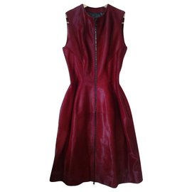 Vestido Alaïa de couro de vitelo vermelho Tamanho 38