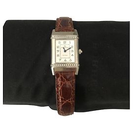 Jaeger Lecoultre Reverso Uhr aus Stahl mit Diamanten