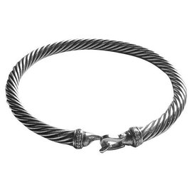 Bracciale David Yurman Cable 5mm Argento e Diamanti