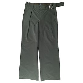 Pantalones Armani de pierna ancha en seda y algodón verde